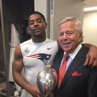 Patriots' Malcolm Butler and His Huge Bulge Pose With Super Bowl Trophy